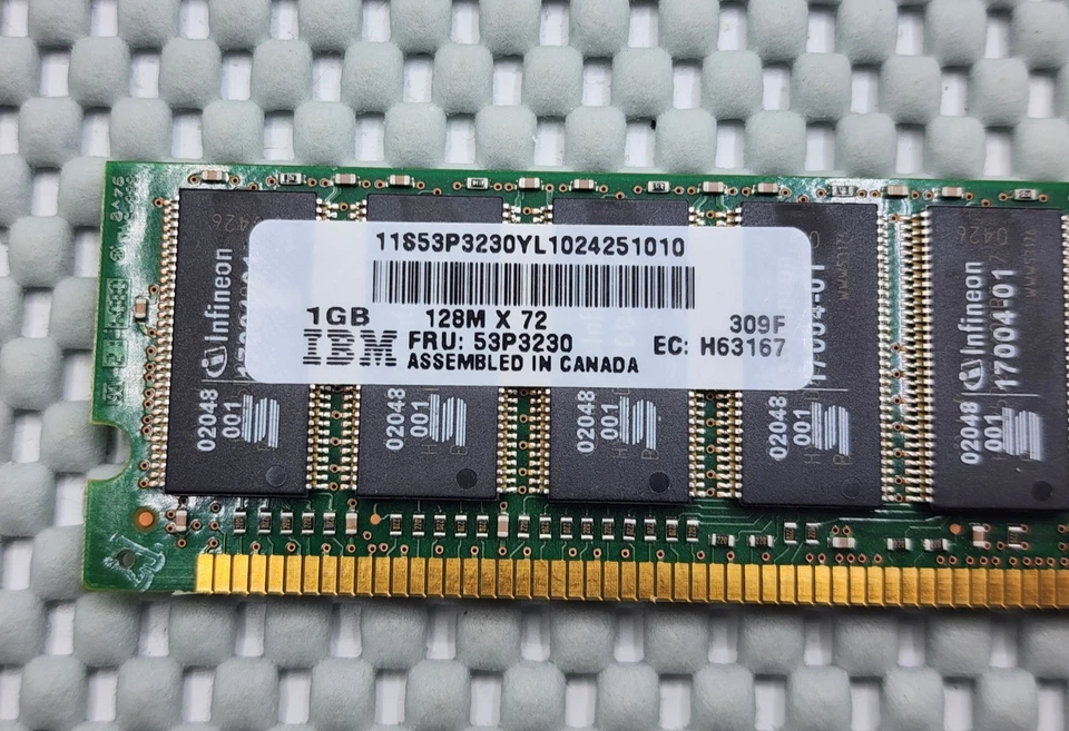 53P3230 IBM Original 1GB PC2100 DDR 208pin 18c ECC Registered DIMM RAM Memory - Image 2 of 3