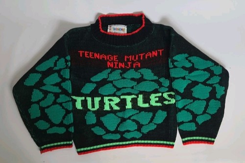 VTG Teenage Mutant Ninja Turles Kids Sweater 1990 - Hot Cashews-YOUTH - TMNT NWT