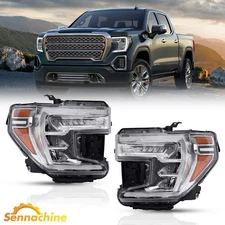 For 2019-2021 GMC Sierra w/ LED Turn Signal Full LED Headlights Headlamps RH+LH