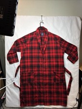 Land Ends Fleece Robe Men Xl 46-48 Red And Black