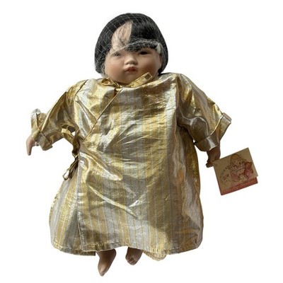 Pauline Bjoness Jacobsen Asian Doll Gold & Silver Lame' Stripe Outfit 14''
