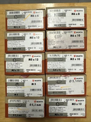 Würth Schrauben/Konvolut/Set/Sortiment/M5/M6/NEU/10 Schachteln