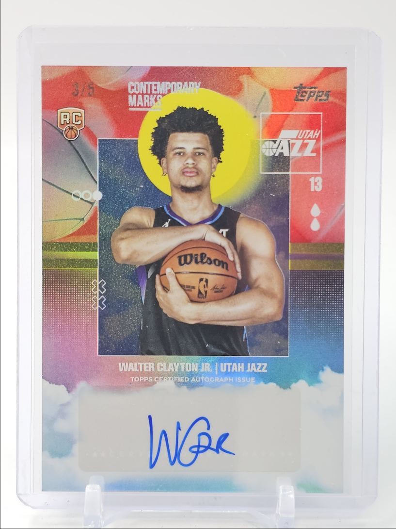 WALTER CLAYTON JR. 2025-26 TOPPS CONTEMPORARY MARKS ROOKIE RED AUTO /5 Q6115
