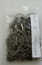 Lot 2 / 100 Grams Sterling Silver SCRAP Broken Chains Jewelry Some W Clasps