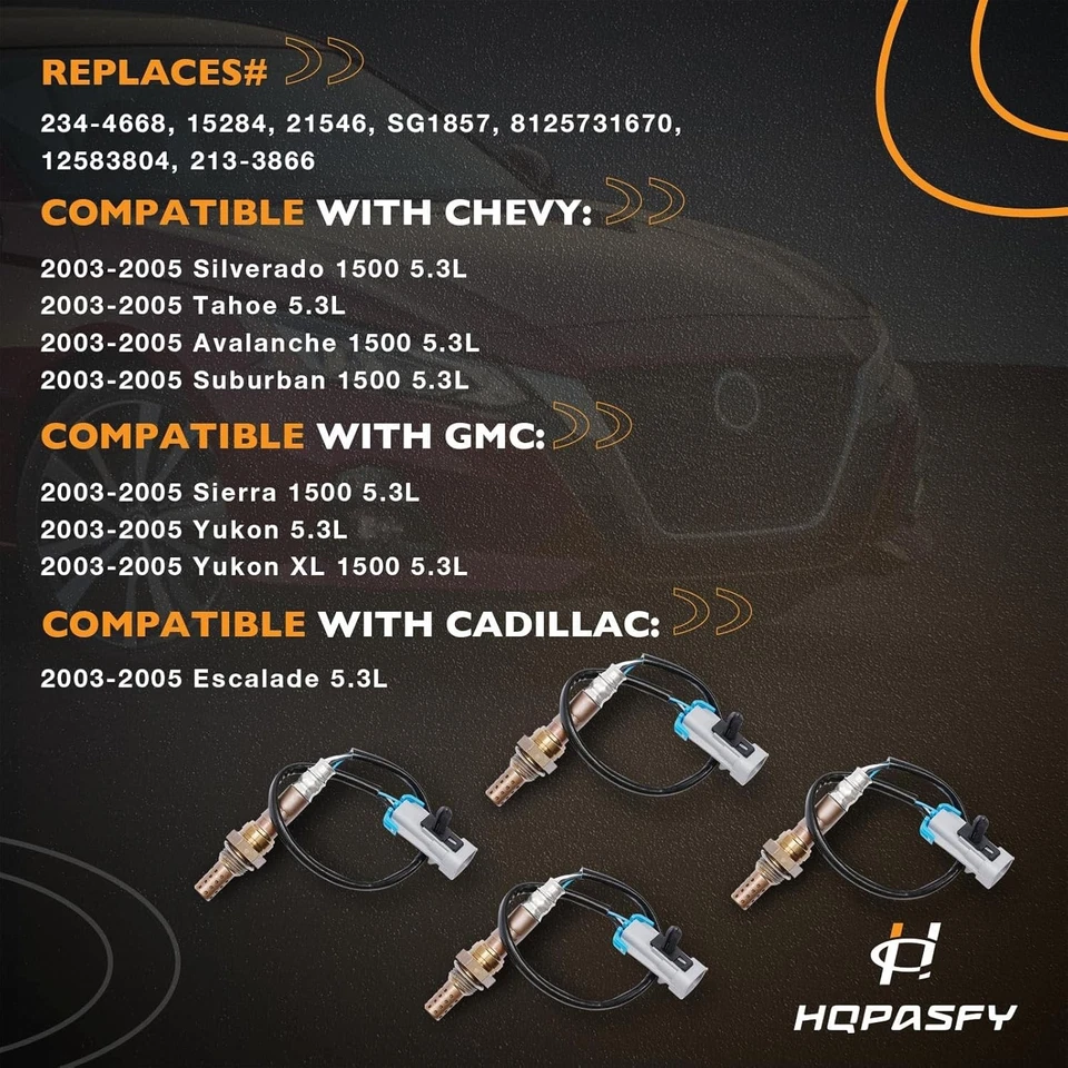 Sensor de oxígeno O2 aguas arriba aguas abajo 4 piezas apto para Cadillac Escalade Chevy 2003-2005 Foto 2 de 4