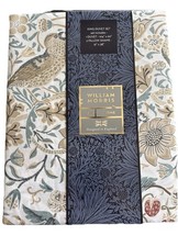 William Morris King Duvet Cover Set Strawberry Thieves Birds Cotton 3PC New