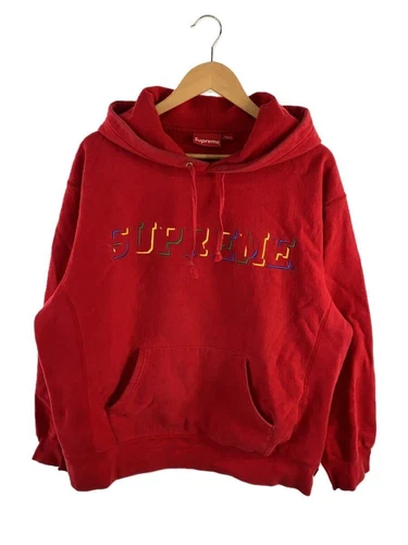 Felpa Supreme con cappuccio L cotone ROSSO usata