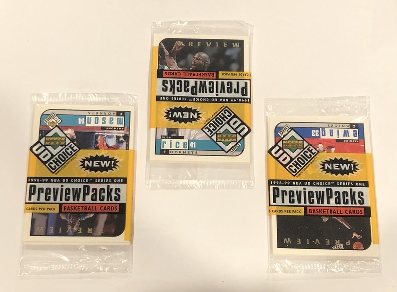 3x LOT 1998 Upper Deck UD Choice Preview Packs Series 1 Factory Sealed! ++ 👀