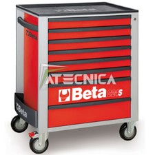 Carrello cassettiera mobile Beta C24S 8/R porta utensili 8 cassetti rosso