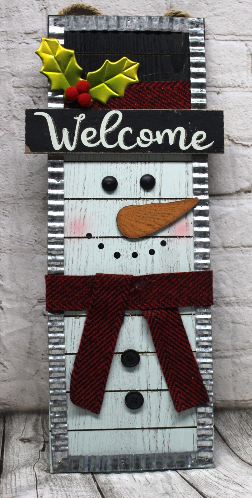 Wooden Fence Frosty The Snowmen Wall Hanging Decoration 19