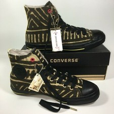 RARE! Size UK 8 Unisex Converse All Star Mudcloth Yellow High Top Trainers Boots