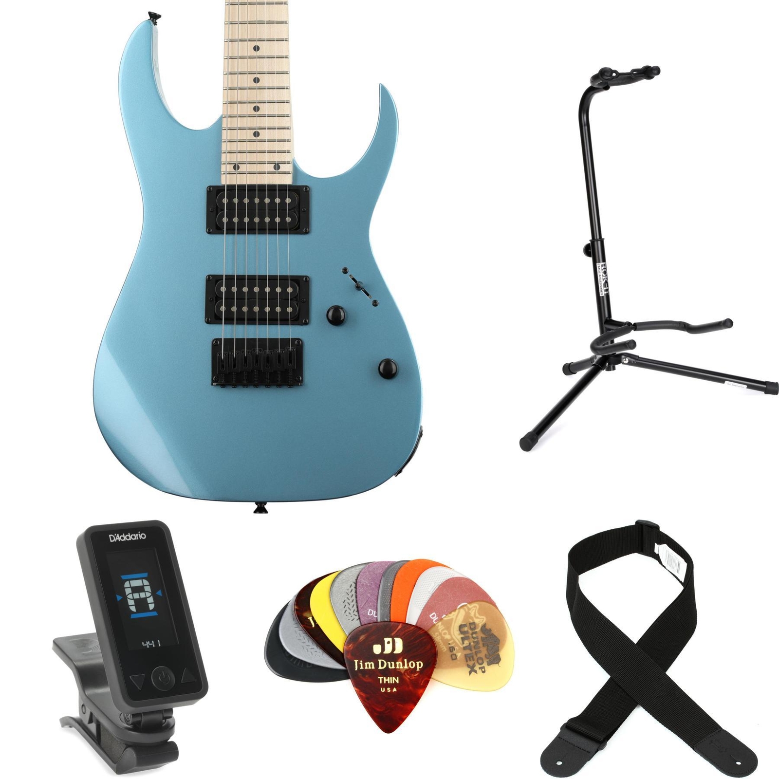 Ibanez Gio GRG7221M Essentials Bundle - Metallic Light Blue