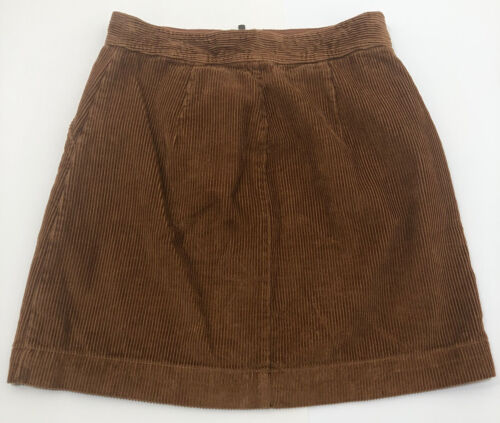 Gap Damen braun Cord Rock Gr. 2 Frontreißverschluss 100% Baumwolle Mini Urlaub E28 - Bild 2 von 5