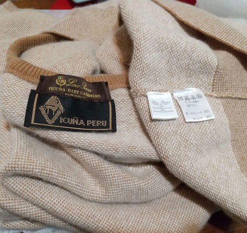 LORO PIANA VICUNA BABY CASHMERE beige brown size 50 JAPAN - Picture 2 of 4