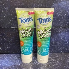 2x Tom's Of Maine Anticavity Children's Toothpaste Wicked Cool 5.1 oz  Exp: Read