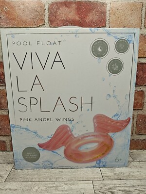 Viva La Splash Pink Angel Wings Glitter Inside Pool Float NOS 57'' X 23'' NIB