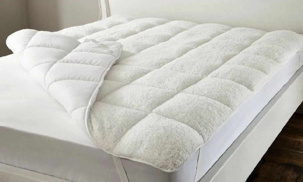 Fleece Mattress Topper Sherpa Teddy Protector Winter Warm Cosy Under Blanket