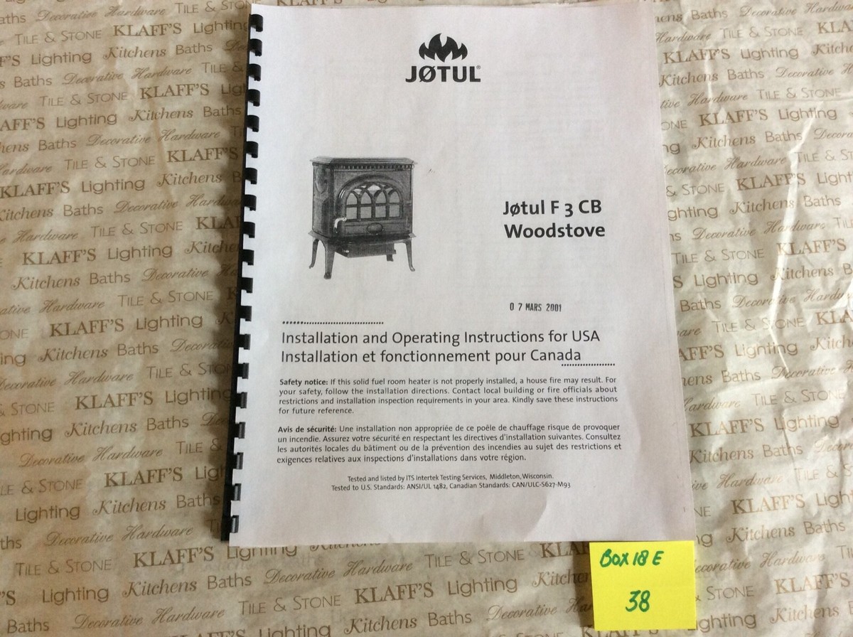 Jotul F3 CB Wood Stove installation Operation Owner,s Guide manual | eBay