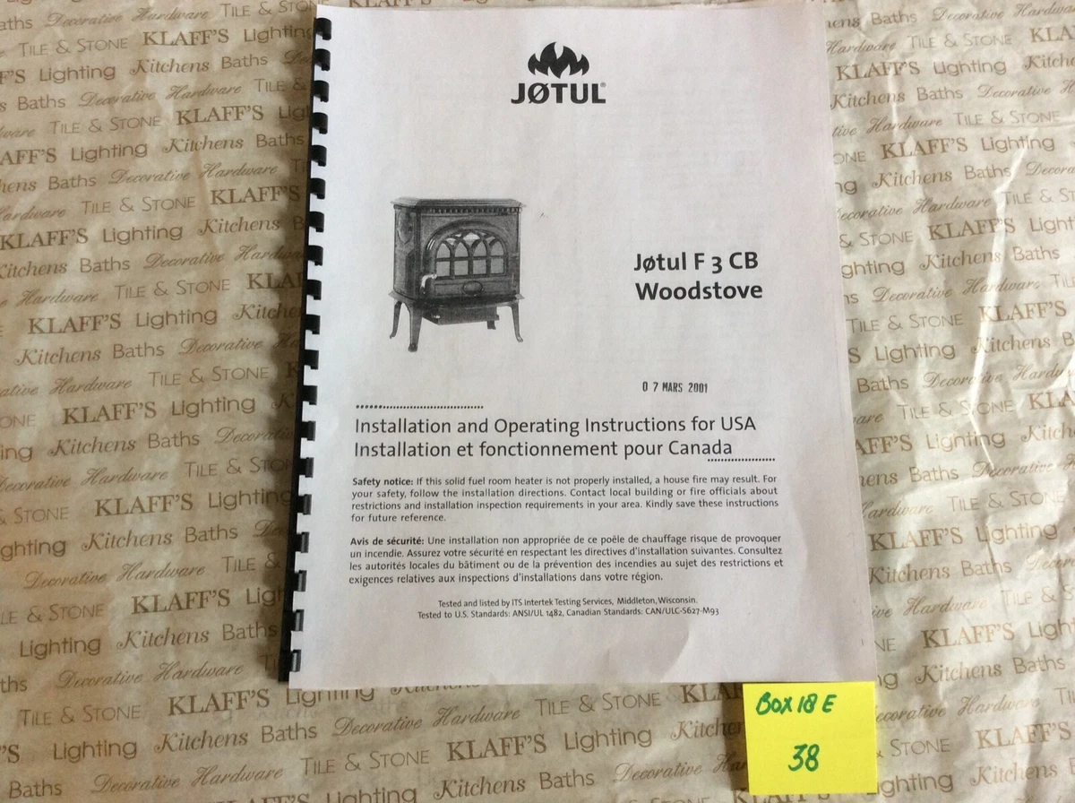 Jotul F3 CB Wood Stove installation Operation Owner,s Guide manual | eBay