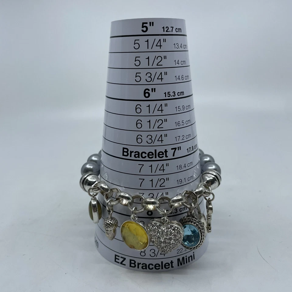 PULSERA ELÁSTICA AVON PC MEDALLÓN PAVÉ ESTRÁS TOPACIO CRISTAL AZUL Foto 2 de 2