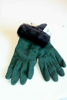 UGG Handschuhe Gr. L (wie M), Schafleder, grün, Wollfutter, NEU mit Etikett