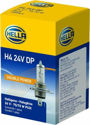 HELLA H4 24V DP Double Power Bulb, 75/70W 1 Pack