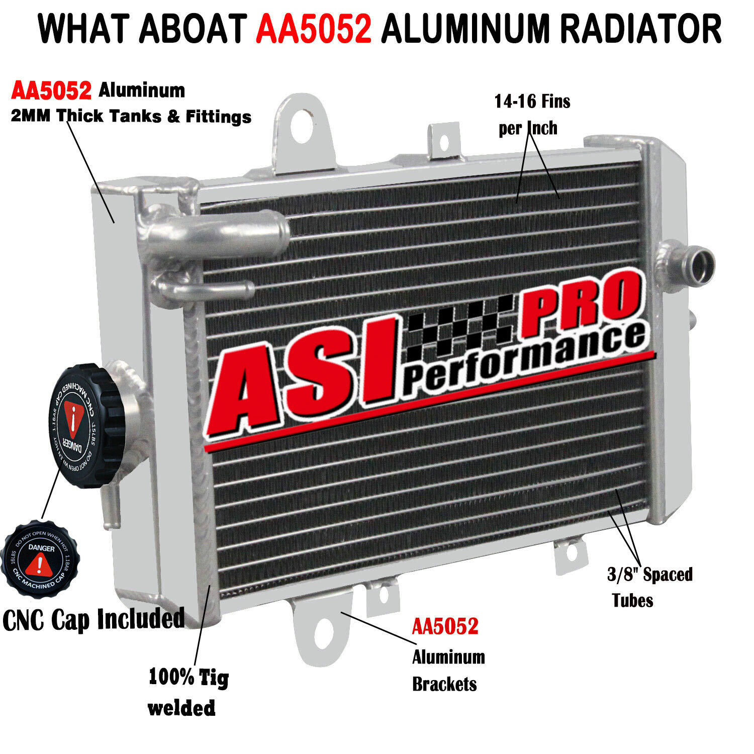 Radiateur pour quad 2013-2018 Yamaha Raptor 700 YFM700R refroidissement alu
