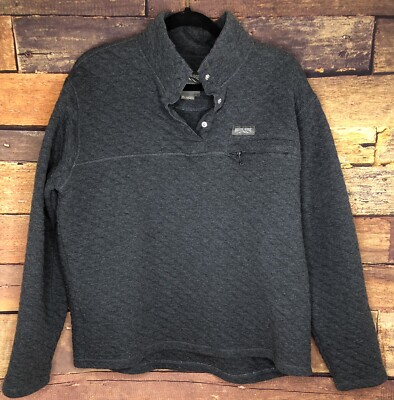 Rustic Ridge Quilted Pullover Jacket Gray 1/4 Snap Up Warm Women's Size XL