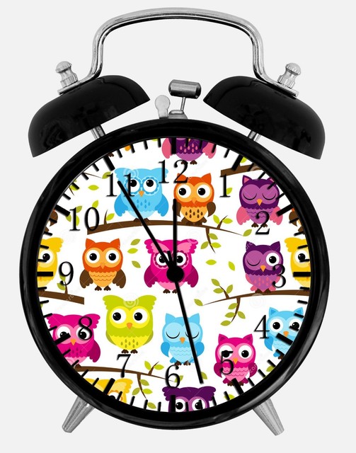 Cute OWL Alarm Desk Clock 3.75" Home or Office Decor E217 Nice For