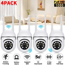 4 Pack Wireless 5G WiFi Security Camera System Smart Outdoor Night Vision 1080P