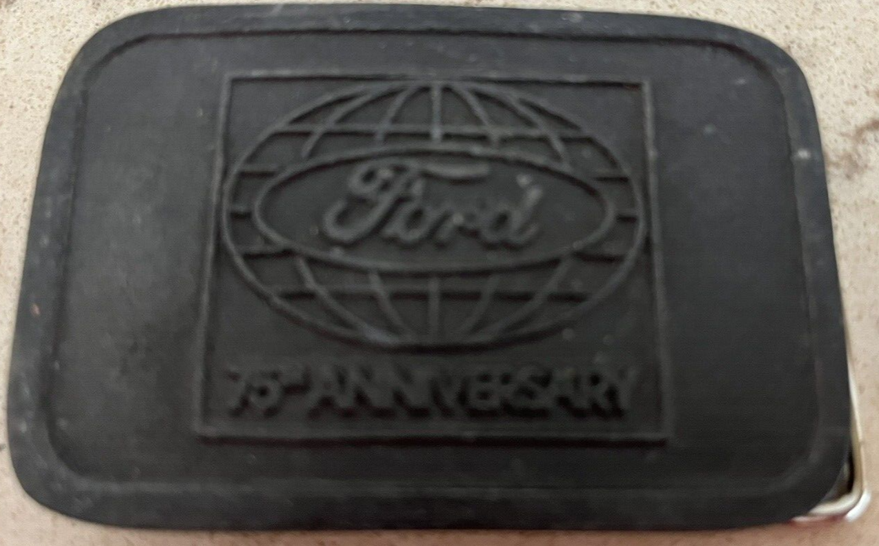 RI07139 VINTAGE 1970s **FORD MOTOR COMPANY 75TH ANNIVERSARY** BELT BUCKLE MI USA