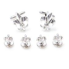 Fleur De Lis Pair Tuxedo Cufflinks and Studs Set in a Presentation Gift Box ...