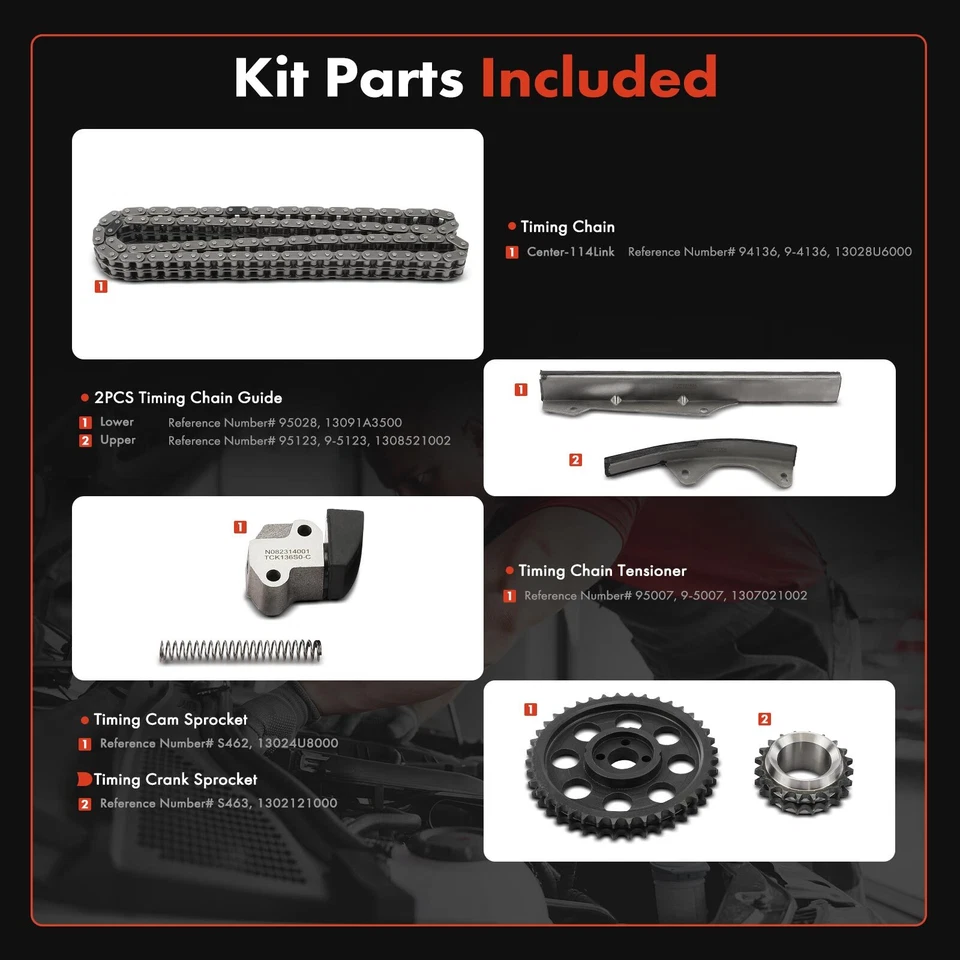 Kit de cadena de distribución del motor 6 piezas para Datsun 200SX 1977-1979 510 610 710 720 L4 2,0 L Foto 2 de 4