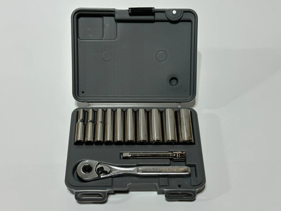 Craftsman Tools USA 34782 NEW 12pc Metric 1/4’ Drive Socket Ratchet Set, 6 Point - Image 2 of 4
