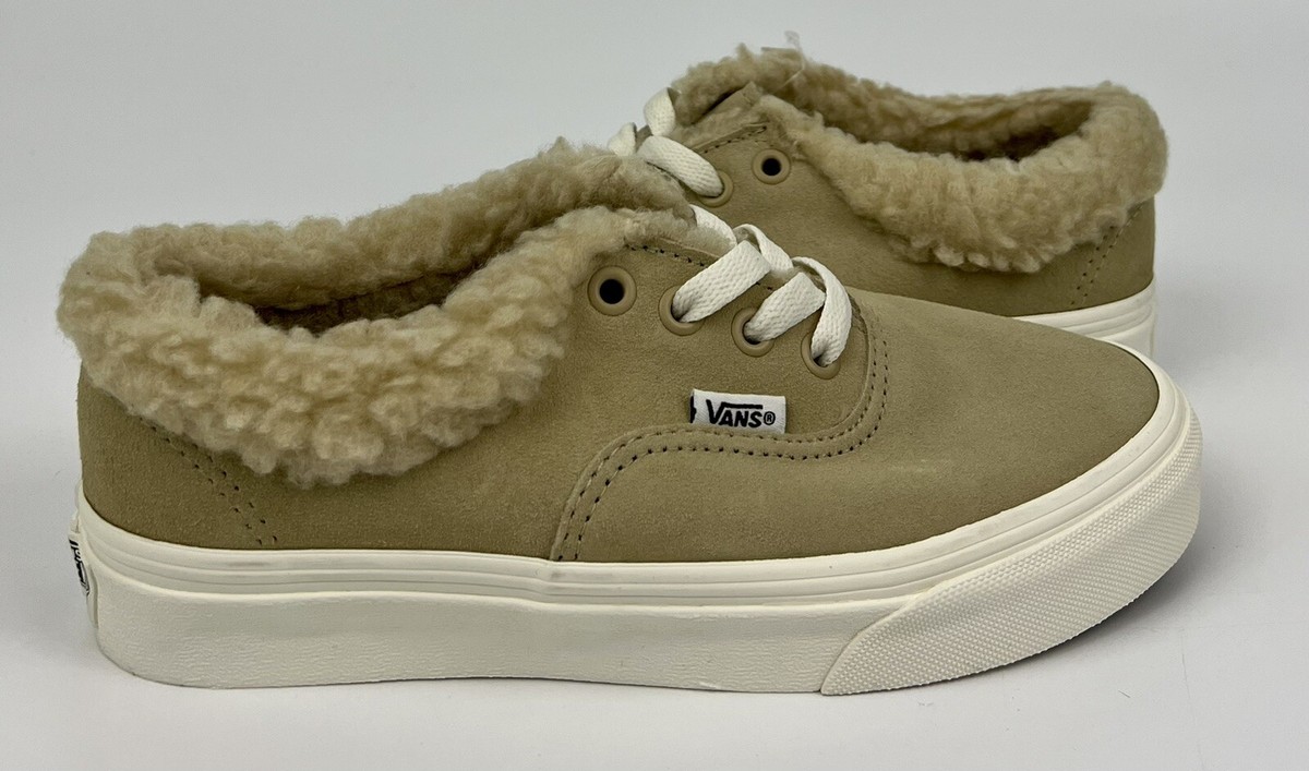 NEW VANS Authentic Cozy Hug Sherpa Shoe Sneaker Men Women Cream/Tan  Flaw