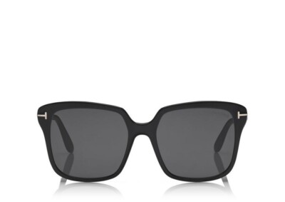 Tom Ford Faye-02 TF788 01A Black Square Sunglasses Plastic Frame