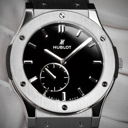 Hublot Classic Fusion Ultra-Thin Titanium Black Strap Mint Wat...
