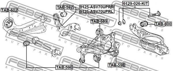 0125-ASV70UPRL FEBEST Track Control Arm for LEXUS,TOYOTA,TOYOTA (GAC)