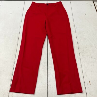 Red Belt Loop High Waisted Dress Pants Women's Size Medium NEW | eBay
