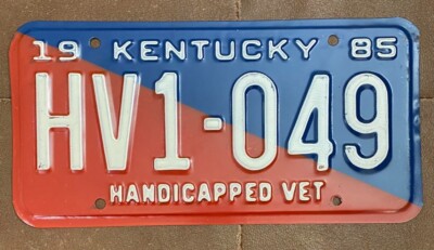 CIVILIAN(旧Lyu:Lyu) HMV100名限定サイン　お値下げ可 Kentucky 1985 MILITARY HANDICAPPED VETERAN License Plate # HV1-049