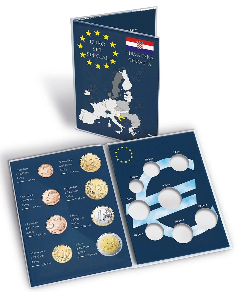 Leuchtturm Münzkarte für 1 Euro-Satz Kroatien