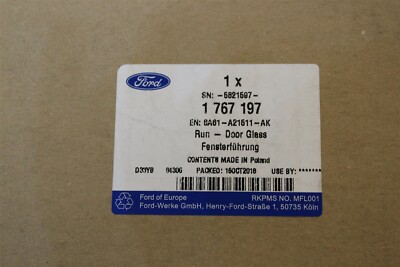 Genuine Ford Fiesta Mk7 N/s Front Door Glass Run Seal 1767197 for 