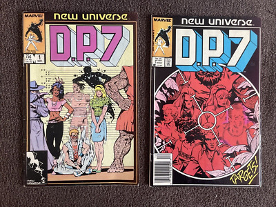D.P.7 #1 & 2 (Marvel, 1986) DP7 ~ New Universe ~ Lot of 2 Books