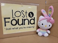 Ty Beanie Babies 6" Hello Kitty Pastel Rainbow Easter Bunny Plush 2013