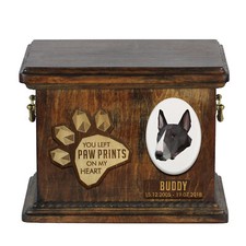 Bull Terrier, Bully - urn for dog ashes, personalized urn with engraving, commem