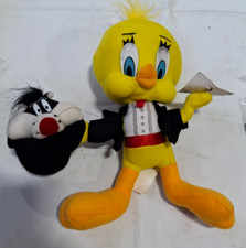 Vintage 1998 Ace Looney Tunes Tweety Bird Magician Slyvester out of a Hat Plush