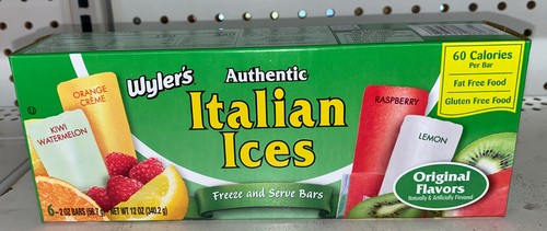 Wyler's Authentic Italian Ices Freeze And Serve Bars 12- 2oz bars