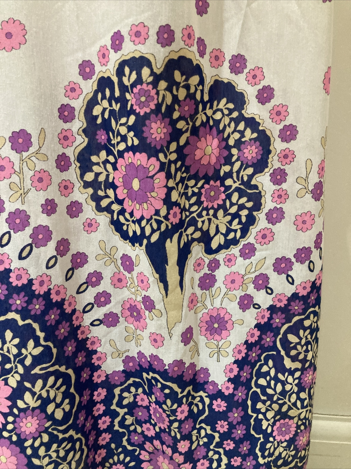 1970s Vintage Dress with Floral/Tree Print, Vintage Size 14 UK 4