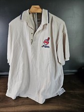 Vintage Cleveland Indians Baseball Chief Wahoo Polo Shirt XL Tan