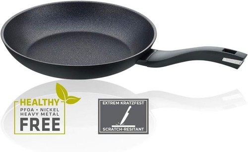 Berndes Alu Induction Smart Schmorpfanne 28 cm Padella Fonda, 3.5 Litri, Alluminio Forgiato, Schwarz/Weiß